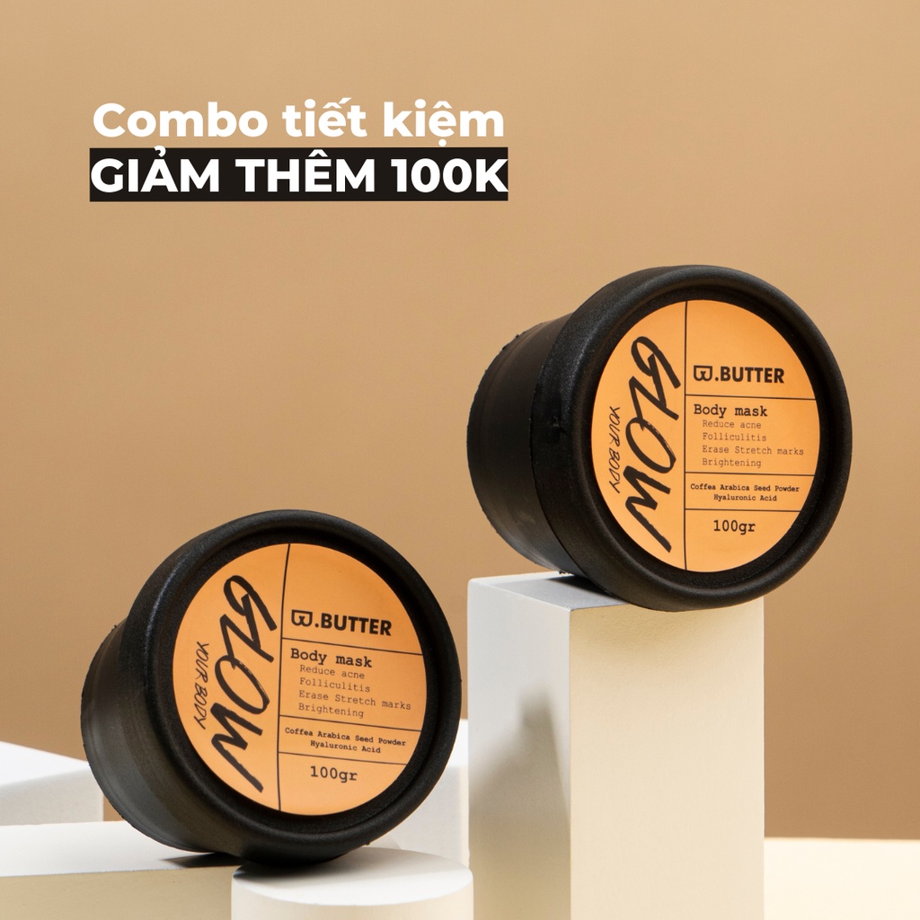 Combo 2 Mặt nạ Giảm mụn, Mờ thâm, sần cho vòng 3, nách - B.butter Body Mask