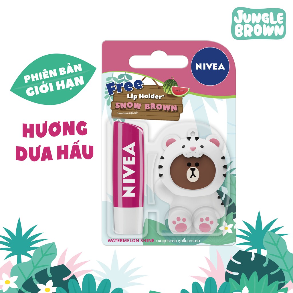 Son dưỡng ẩm Nivea hương dưa hấu 85236 (4.8g) + Tặng ốp son Sư Tử (Phiên bản LINE giới hạn) | BigBuy360 - bigbuy360.vn