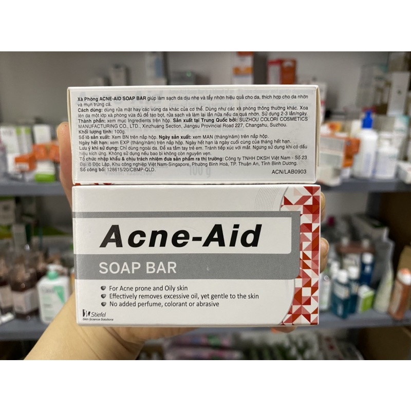 Xà phòng Acne-Aid Soap Bar Acne aid giúp làm sạch da dịu nhẹ