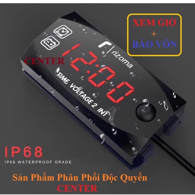 Đồng hồ báo vôn + báo giờ Pro Ri-zo-ma 2 in 1