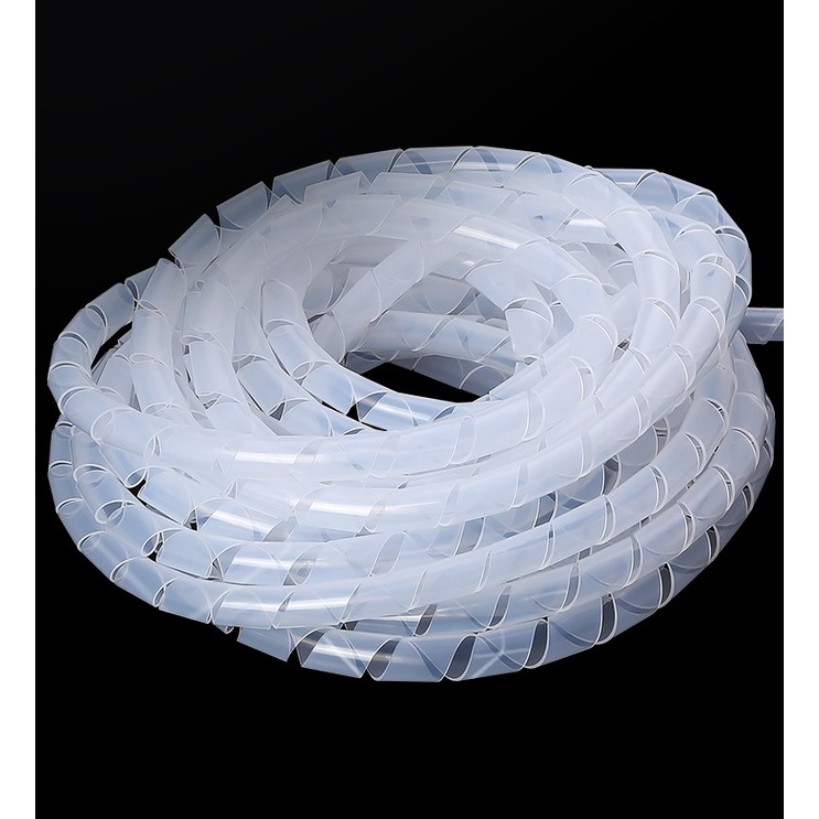 1 cuộn  dây xoắn ruột gà, bọc dây điện phi 6/8/10/12/16/20mm, quấn dây điện