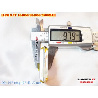 Pin Li-Po 3.7V 2500mAh 104050 984050 (Li-Polymer) cho loa Bluetooth, định vị GPS, máy nghe nhạc, Bộ Đàm, Camera