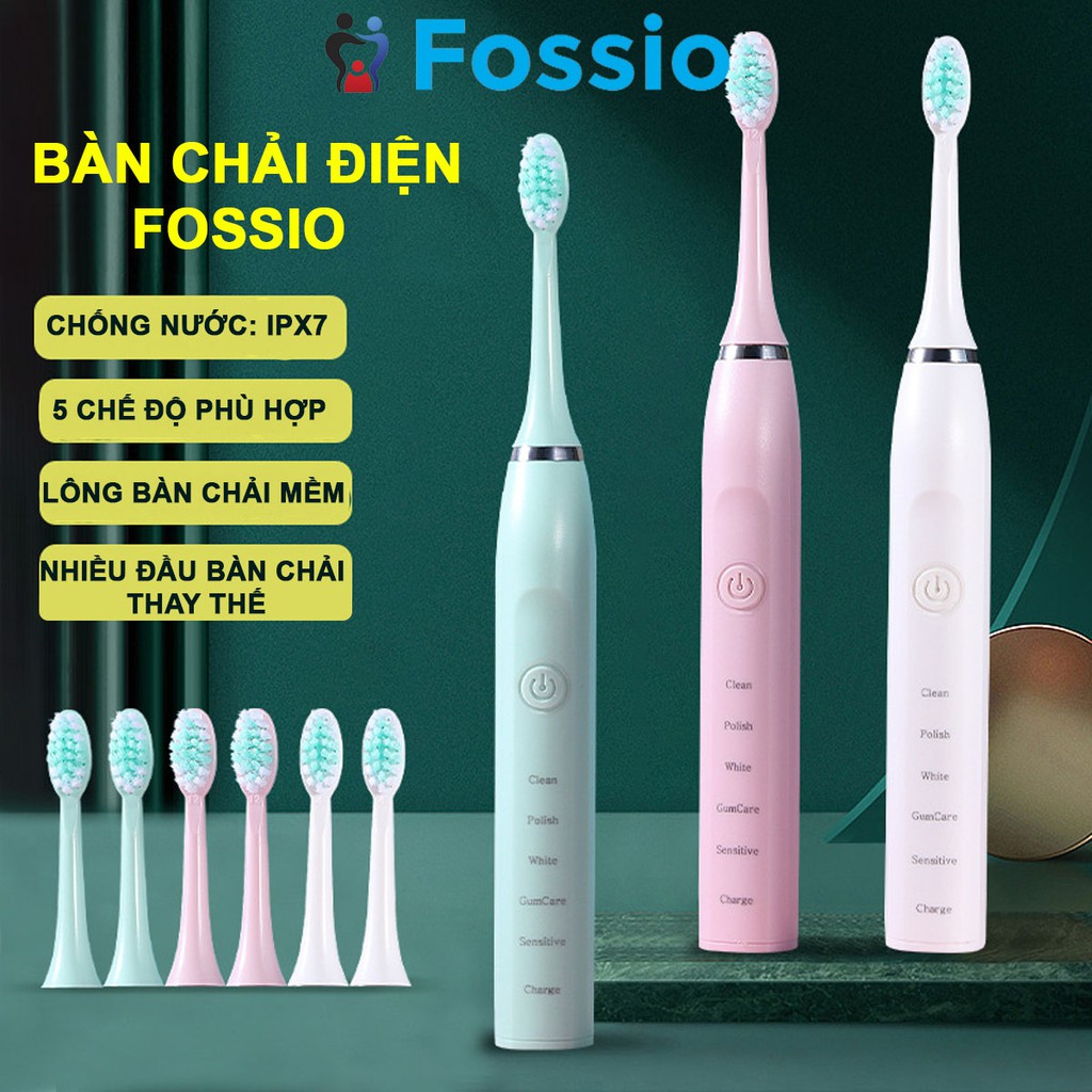 Bàn chải điện đánh răng tự động cao cấp FOSSIO N100 cho người lớn, trẻ nhỏ