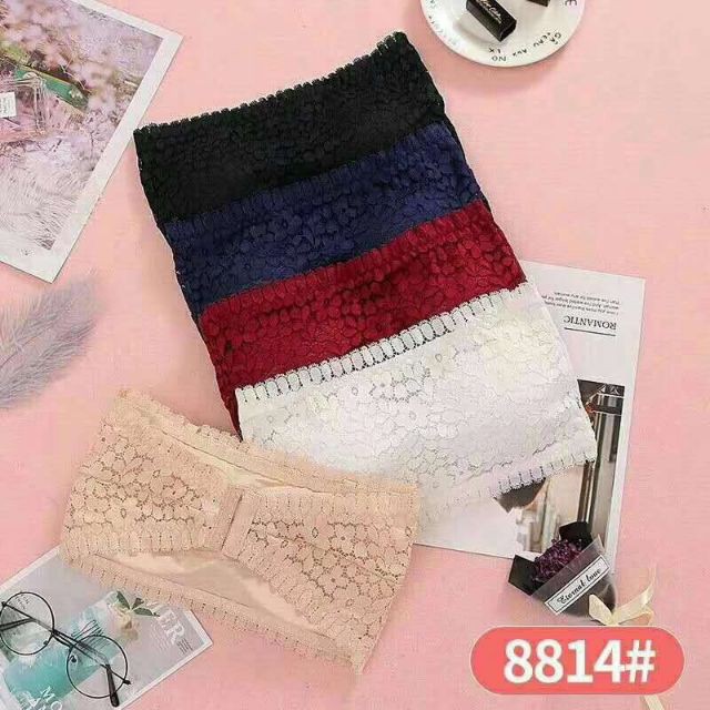 [ hàng đẹp] áo Bra ren hoa cài sau 8814