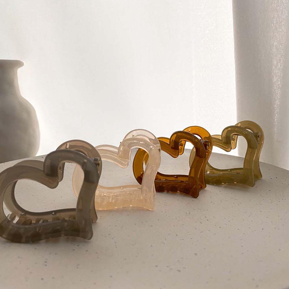 Kẹp Tóc Càng Cua Họa Tiết Trái Tim Màu Sắc Thời Trang Đơn Giản Dành Cho Bạn Nữ WMES15H