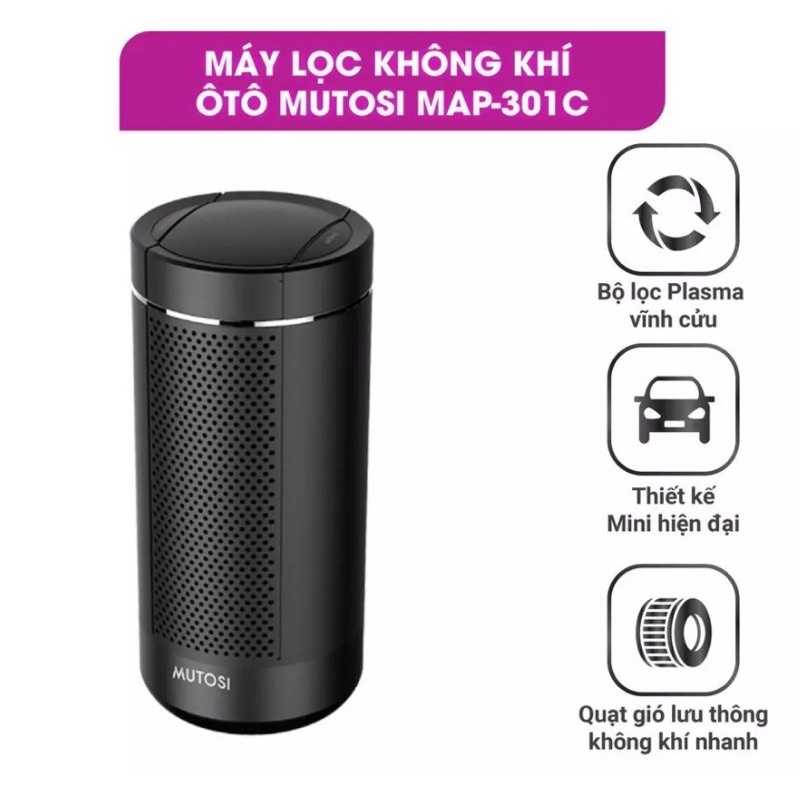 [Chính Hãng] Máy lọc không khí ô tô cao cấp MUTOSI nhật bản MAP-301C, lỗi 1 đổi 1, bảo hành 12 tháng