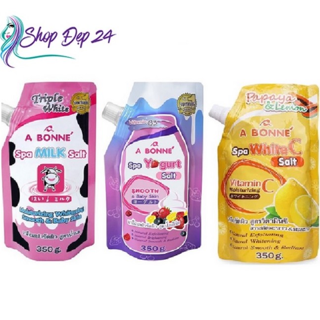Muối tắm sữa bò tẩy da chết cực mịn da A Bonne Spa Milk Salt 350gr - Chuẩn Thái