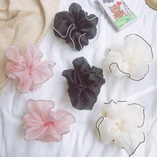 Buộc tóc nơ scrunchies voan viền đáng yêu- Y068