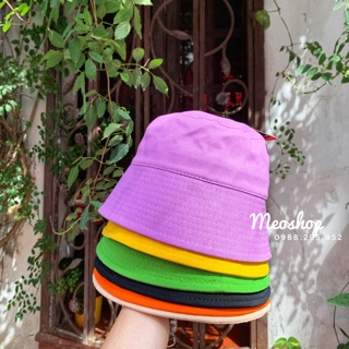 Mũ BUCKET CỤP 7 Màu - Nón vành ngắn Bucket nhiều màu Xanh Tím Be Đen Cam Vàng - Nón bucket màu sắc xinh xắn