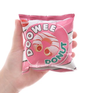 Bánh Donut Doowee Dâu 360g (Gói 12 cái, bánh ăn sáng)