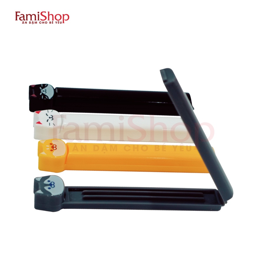FamiShop Set 4 kẹp miệng túi hình mèo 11,4cm Echo hàng Nhật Bản