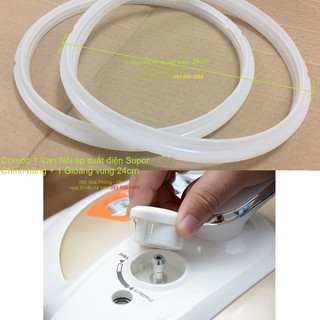 Van Nồi áp suất điện Supor  kèm 1 Gioăng vung 24cm Chính hãng