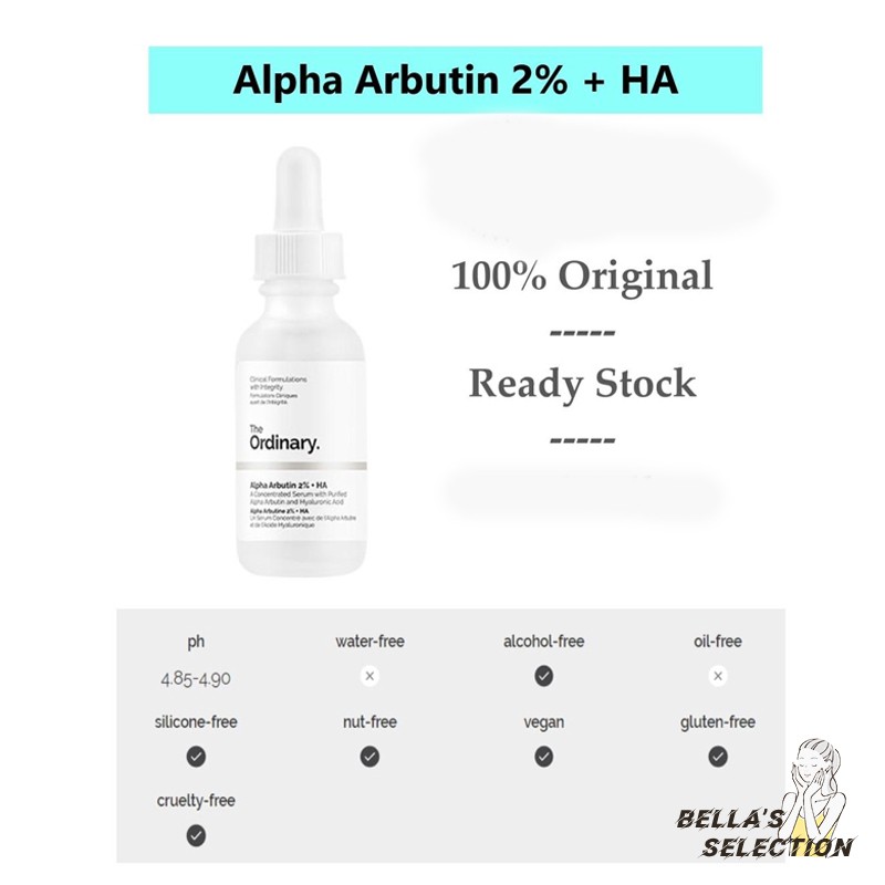 Tinh chất dưỡng trắng Alpha Arbutin 2% + HA - The Ordinary