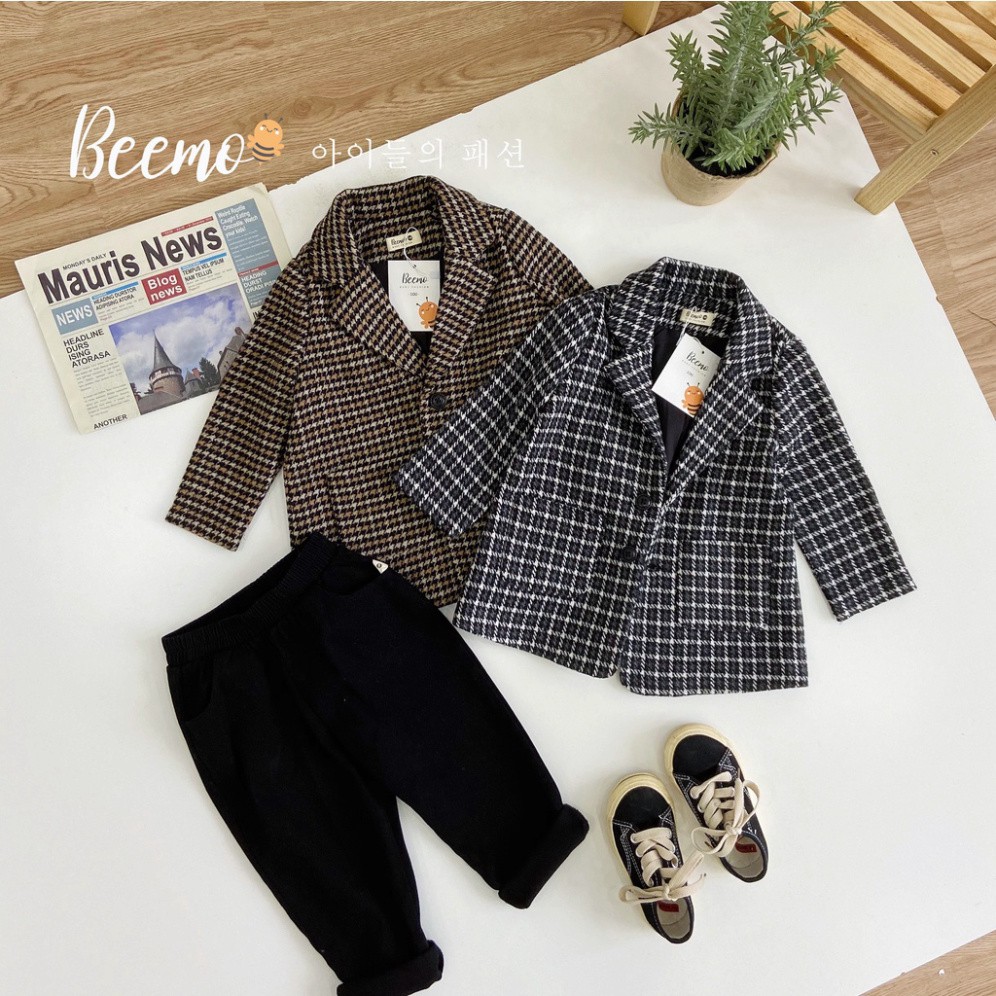 Set/Bộ vest áo dạ quần kaki Beemo cho bé trai - 20B019