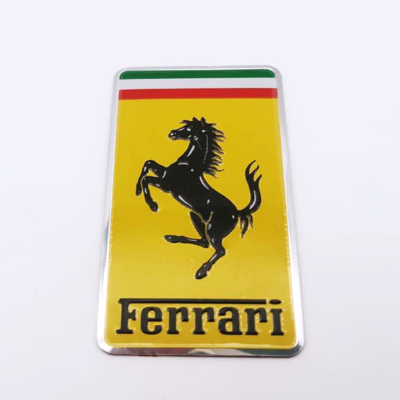 Miếng dán Logo trang trí chất liệu nhôm cho xe FERRARI