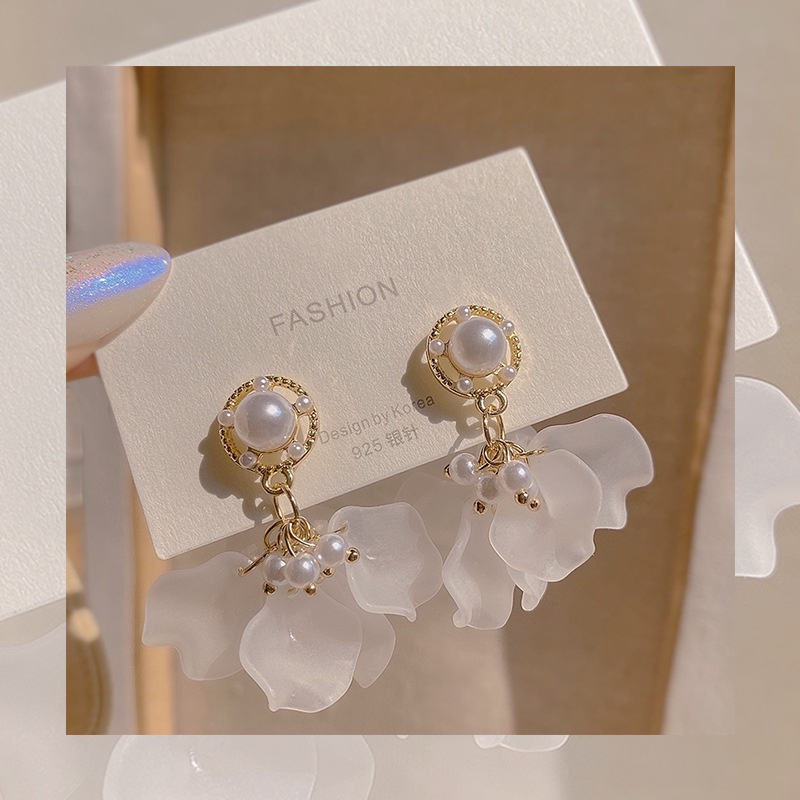 Khuyên Tai S925 2022 Đính Ngọc Trai Sang Trọng Phong Cách Hàn Quốc