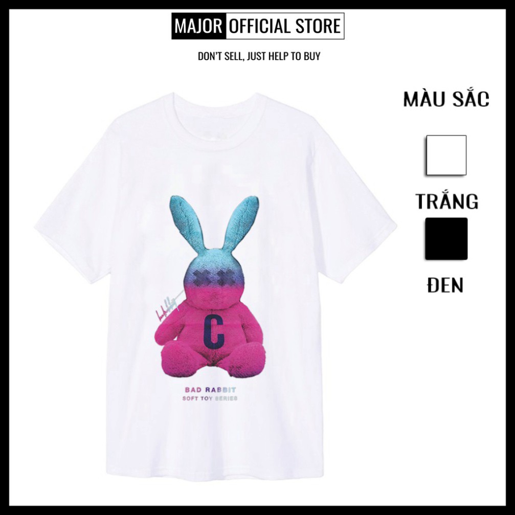 Áo Thun Oversize Tay Lỡ MAJOR Bad Rabbit Dáng  Xuông Unisex Nam Nữ Vải Cotton Cao Cấp -  ATP12