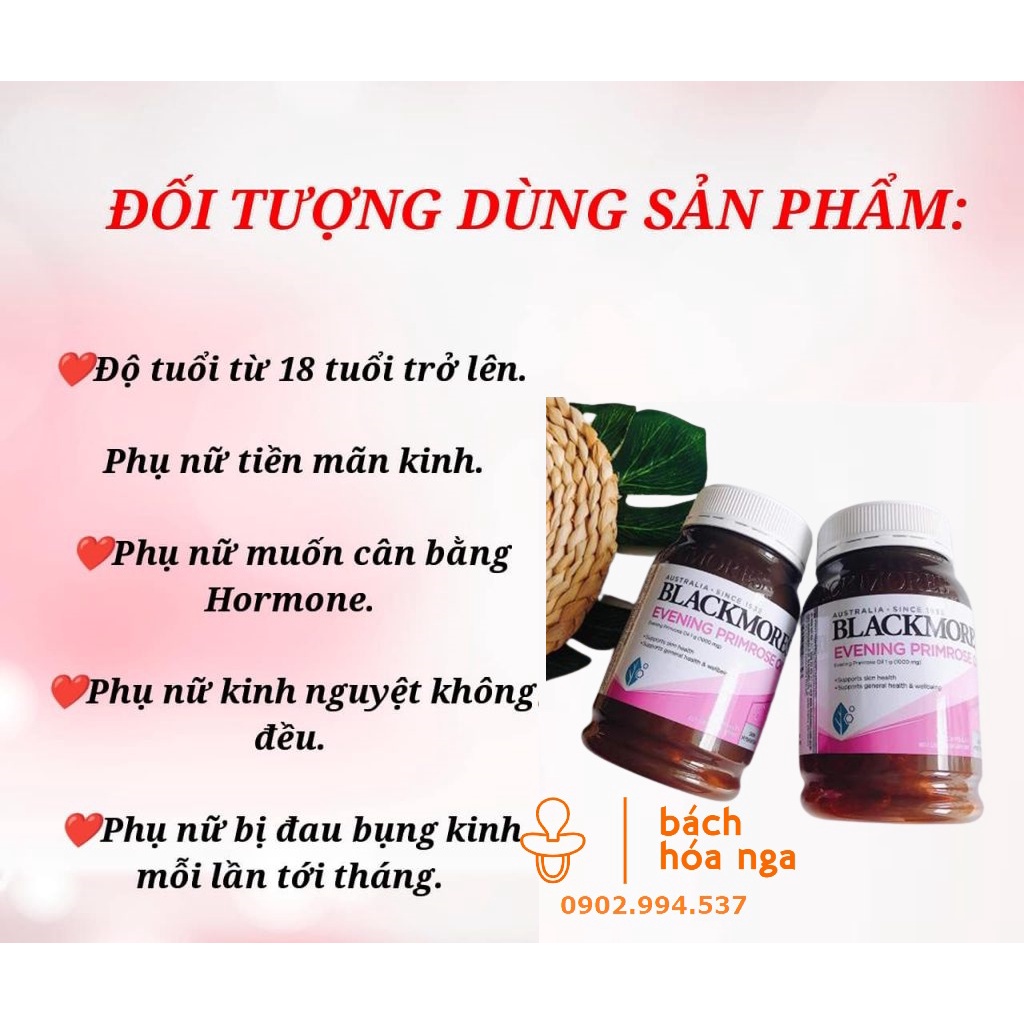 Viên Uống Blackmores Hoa Anh Thảo Úc Hỗ Trợ Đẹp Da, Cân Bằng Nội Tiết Tố 190 viên