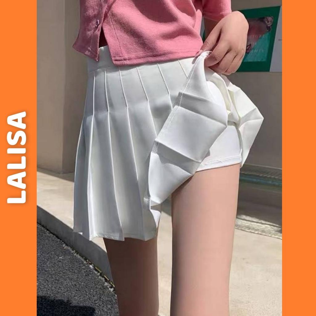 Chân Váy Tennis Xếp Ly Trắng Đen LALISA Chân Váy Chữ A Lưng Cao Dáng Ngắn Xòe Phong Cách Công Sở CV003