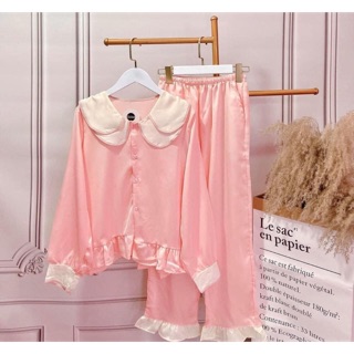 Đồ bộ lụa satin tiểu thư