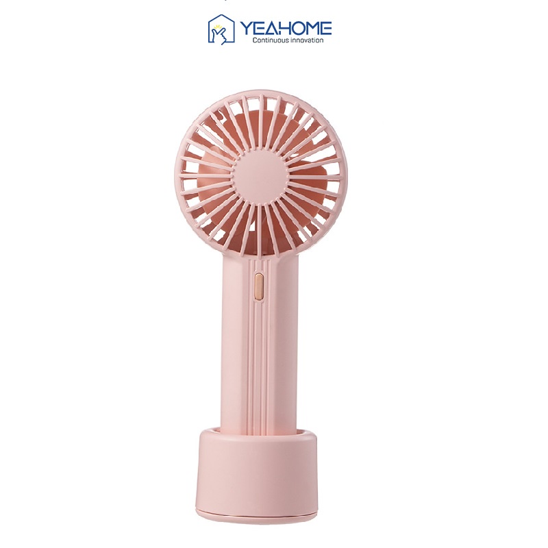 Quạt cầm tay Minifan 3 tốc độ gió với pin sạc tích điện, Chân Để Bàn Tiện Ích phù hợp mọi lứa tuổi