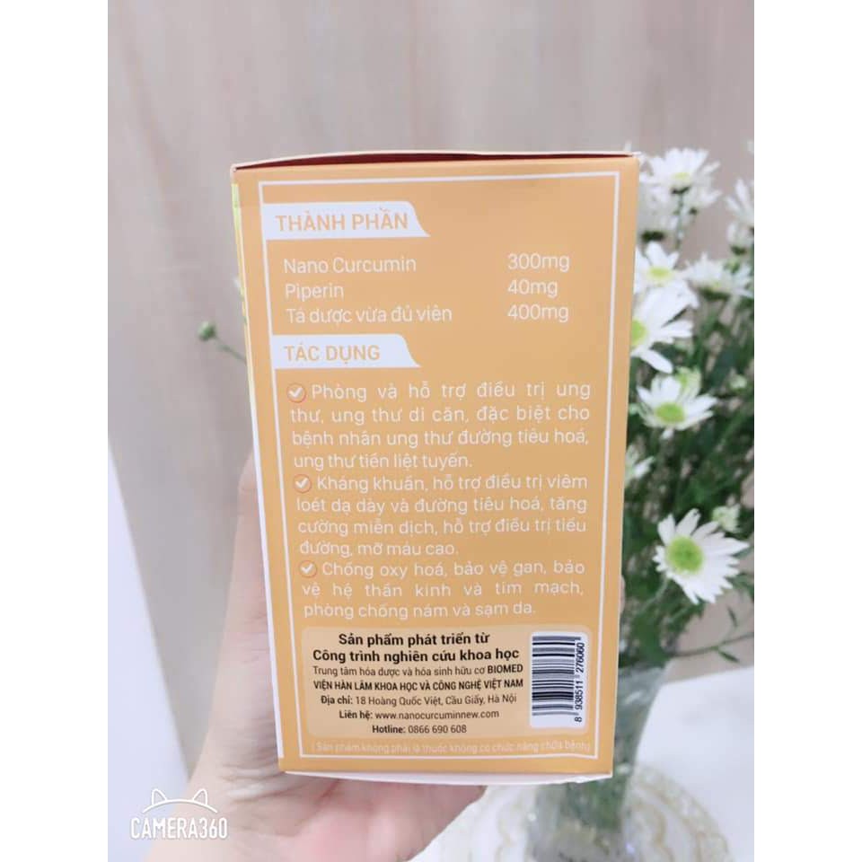 Tinh nghệ nano curcumin new [CHÍNH HÃNG] hỗ trợ dạ dày - tá tràng cực tốt, hộp 60 viên | BigBuy360 - bigbuy360.vn