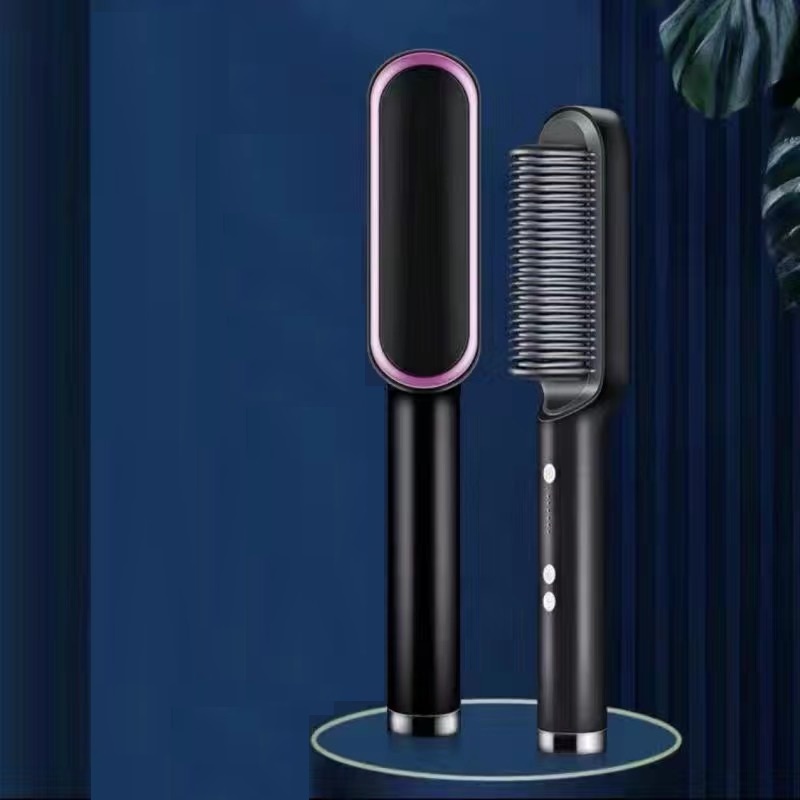 Lược điện chải tóc tạo kiểu uốn thẳng 3 in 1 đa năng cao cấp chuyên nghiệp dành cho salon 6 mức nhiệt nóng nhanh