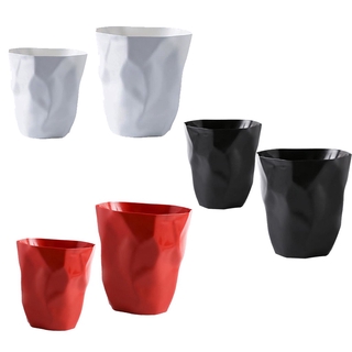 Unique Wrinkle Waste Bin Office Garbage Basket Trash Can Dustbin Container