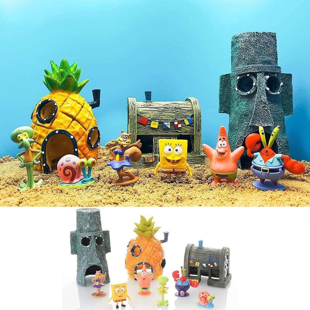 Set 1 Hoặc 6 Phụ Kiện Trang Trí Hồ Cá Họa Tiết Hoạt Hình Tỉ Lệ 1 / 6