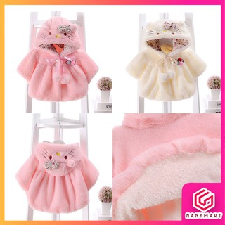 Áo khoác lông tai mèo hello kitty bé gái