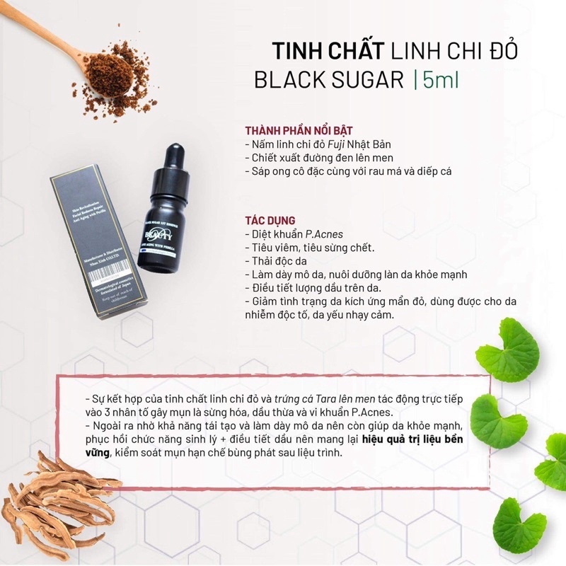Serum đường đen BLACK SUGAR Ist Essence 5ml chính hãng, ngừa mụn, xoá thâm, dưỡng da mịn màng căng bóng