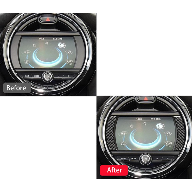 2Pcs Carbon Fiber Navigation Screen Frame Sticker Decal for MINI Cooper Countryman Clubman F54 F55 F56 F60