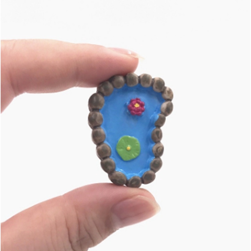 Set 2 mô hình hồ nước mini trang trí sân vườn hình trái tim/hình bàn chân