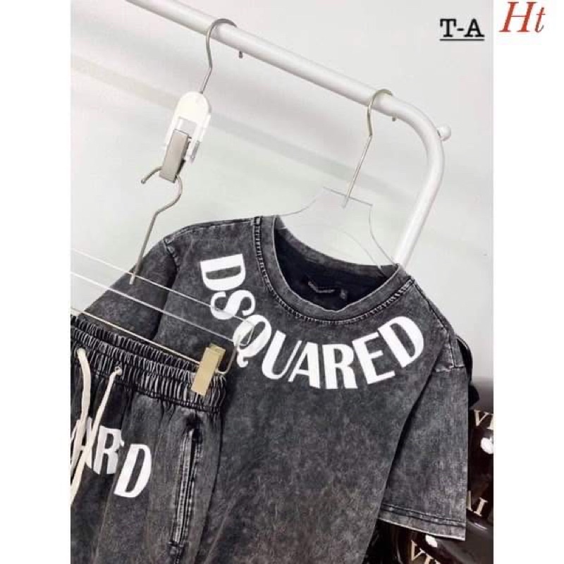 Bộ loang chữ DSQ vòng cổ H2B776