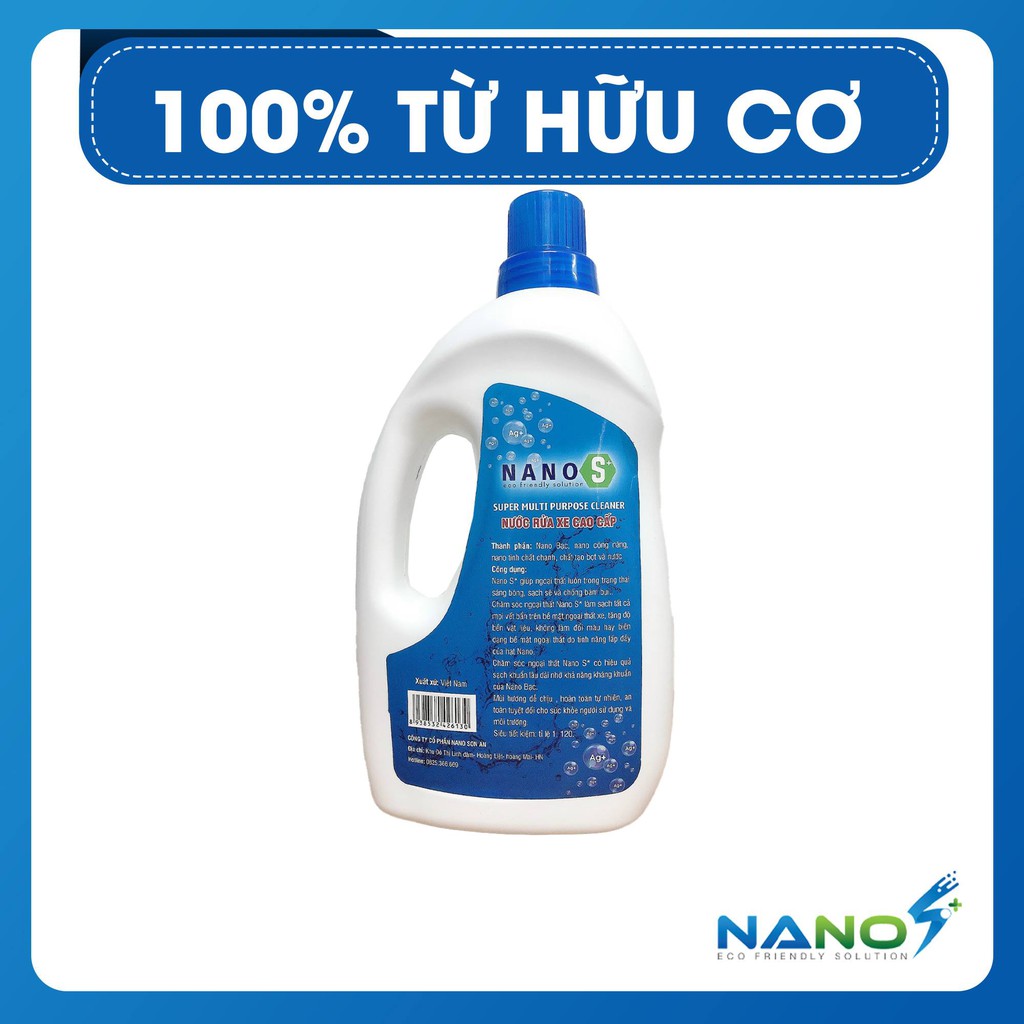 Dung dịch vệ sinh nội thất ô tô, khử mùi nội thất ô tô  Nano S+ 500ml