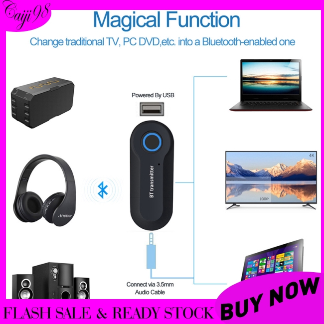 Bluetooth Audio Transmitter Wireless Audio Adapter Stereo Music Stream Transmitter for TV PC MP3 DVD Player
