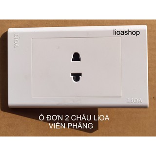 Ổ đơn 2 chấu chữ nhật lioa.