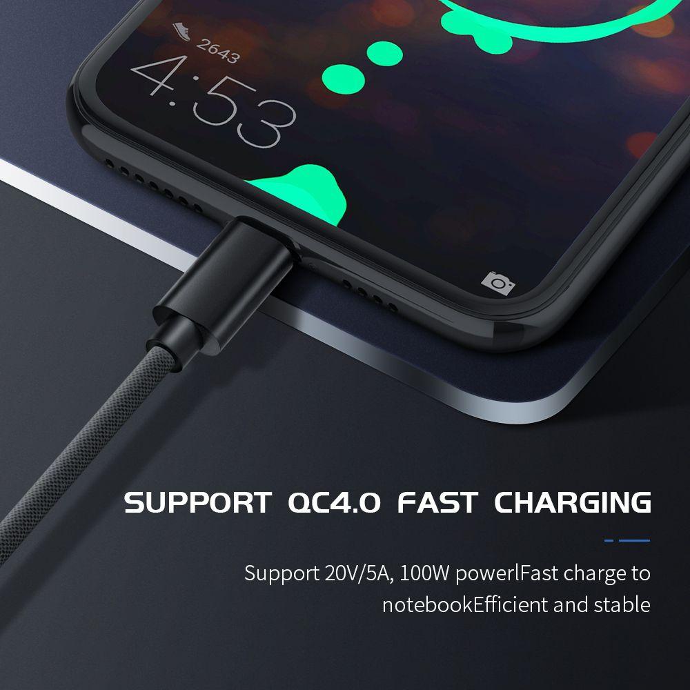 CHOOKEY Dây Cáp Sạc Nhanh USB Loại C Sang Micro USB 1M QC4.0 Cho Samsung Xiaomi Huawei