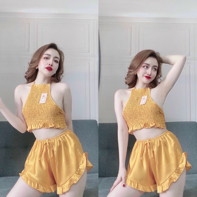 BỘ YẾM NHÚN SATIN 🔥FREESHIP🔥 BỘ NGỦ SATIN | BigBuy360 - bigbuy360.vn