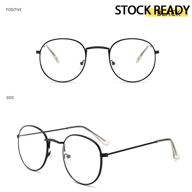 Mắt Kính Gọng Kim Loại Tròng Trong Suốt Chống Ánh Sáng Xanh Thời Trang cho nam nữ
