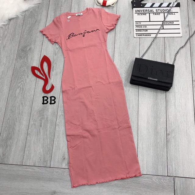 Đầm ôm body thun thêu chữ | BigBuy360 - bigbuy360.vn