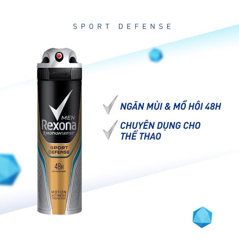 Xịt khử mùi nam Rexona Men 150ml Sport Defense | Ice Cool 96g ngăn ố vàng áo