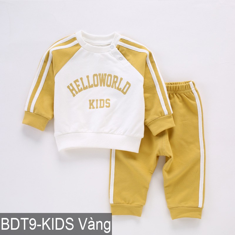 Bộ quần áo cotton dài tay cao cấp mặc cho bé trai bé gái Hàng Quảng Châu xuất Nhật BDT09