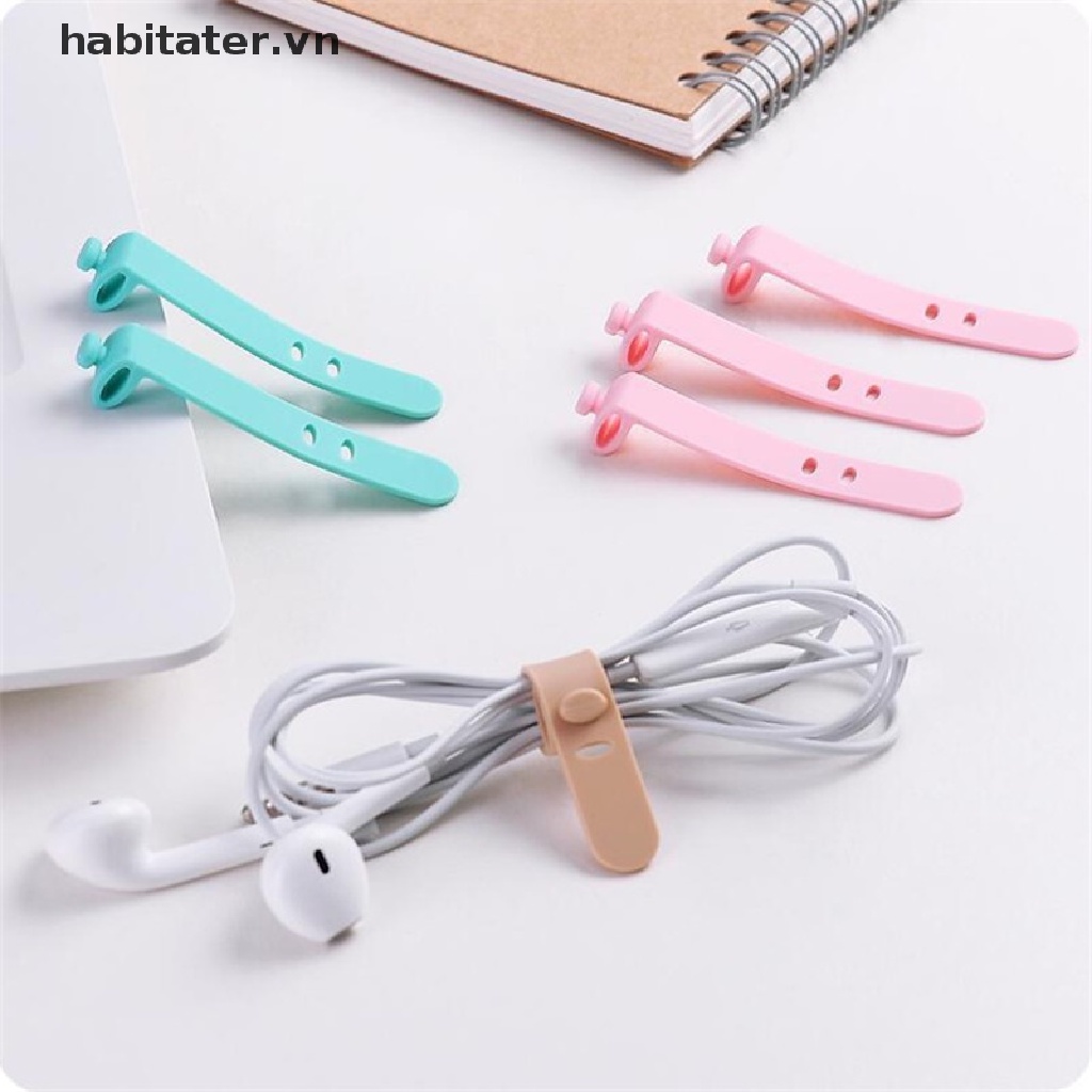 Giá Đỡ Cố Định Dây Cáp Sạc / Tai Nghe Để Bàn Bằng Silicon