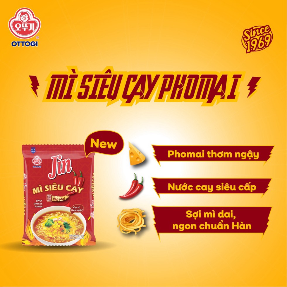 [FREESHIP❤️] - Mì Jin siêu cay vị phô mai Ottogi 105g