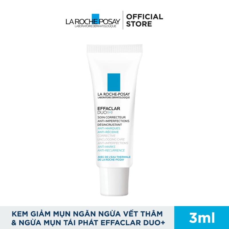 Kem giảm mụn và ngăn ngừa vết thâm La Roche-Posay Effaclar Duo+ 3ml
