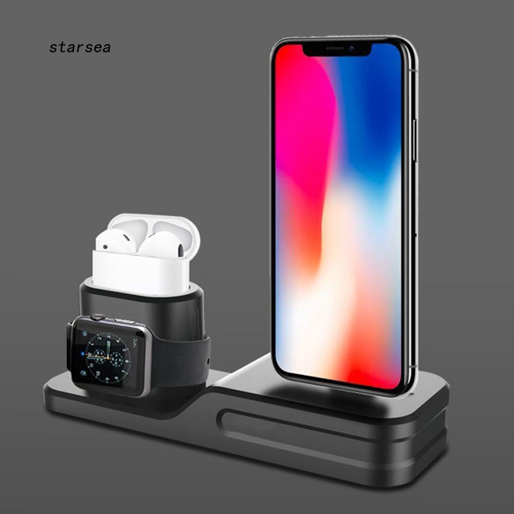 Đế sạc kiêm giá đỡ điện thoại đa năng 3 trong 1 cho Apple iPhone iWatch AirPods