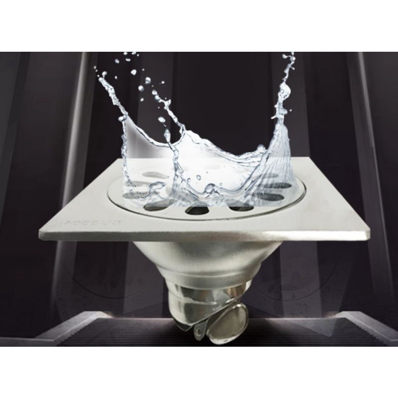 Thoát sàn inox vuông 100 lắp cho ống từ 50 đến 75