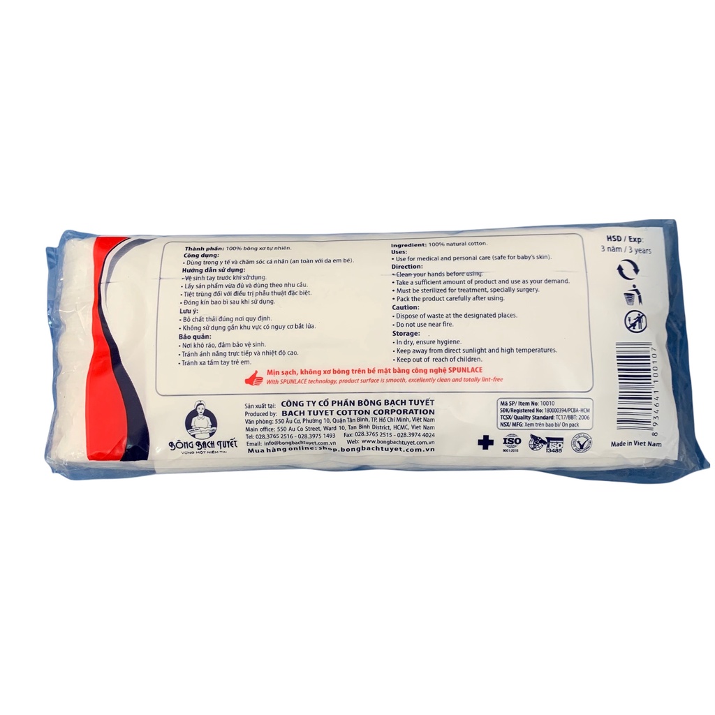 Bông Zigzag - Bông gòn  - Bông Bạch Tuyết 100g/ gói