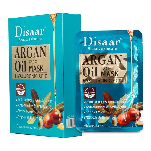 Hộp 10 Mặt Nạ Dưỡng Ẩm Làm Sáng Da Disaar argan oil